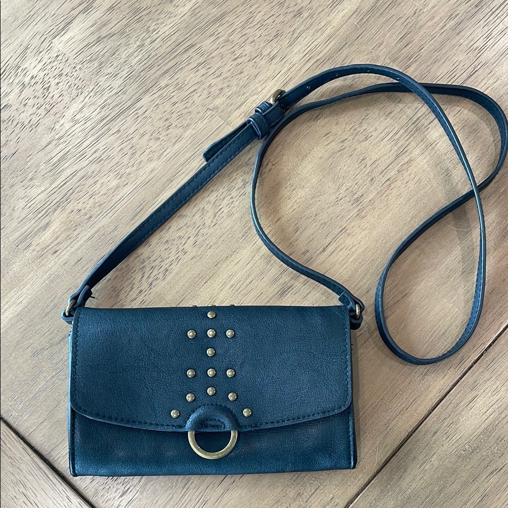 Women's Black Faux Leather Crossbody Clutch Purse Universal Thread Goods Co.